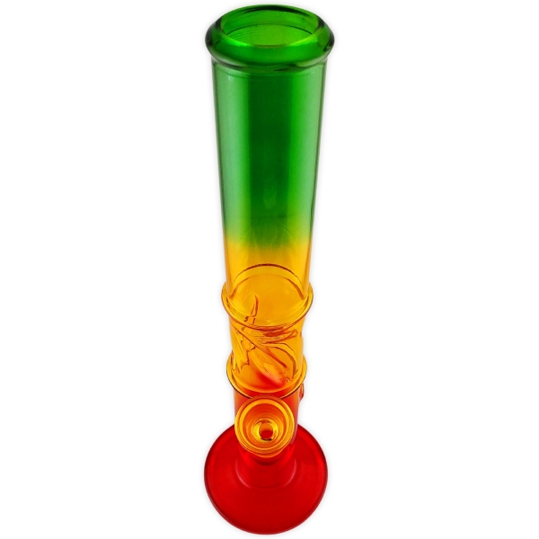 Glasbong Rasta Buntglas Klar 36cm 18.8 Schliff Zylinder Eisbong 3